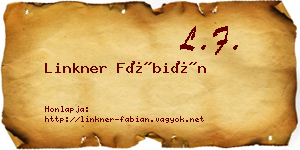 Linkner Fábián névjegykártya
